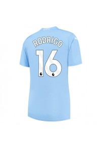 Manchester City Rodri Hernandez #16 Jalkapallovaatteet Naisten Kotipaita 2023-24 Lyhythihainen